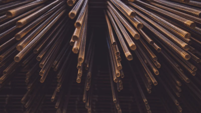A close up of a bunch of metal rods