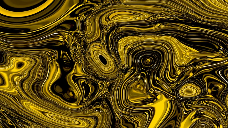 Abstract swirling golden and black patterns