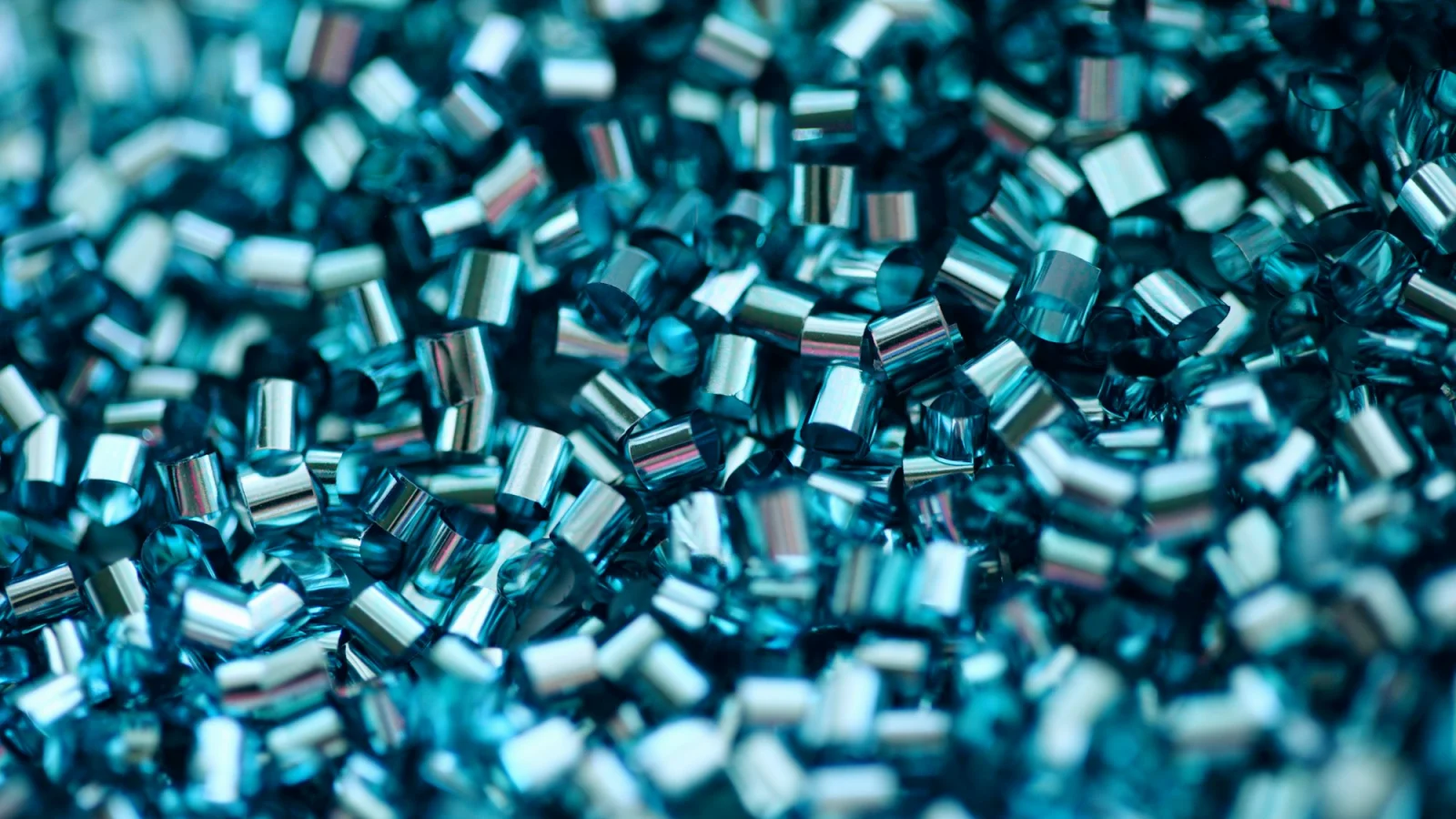 Blue and white square beads