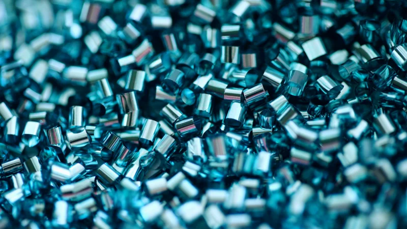Blue and white square beads