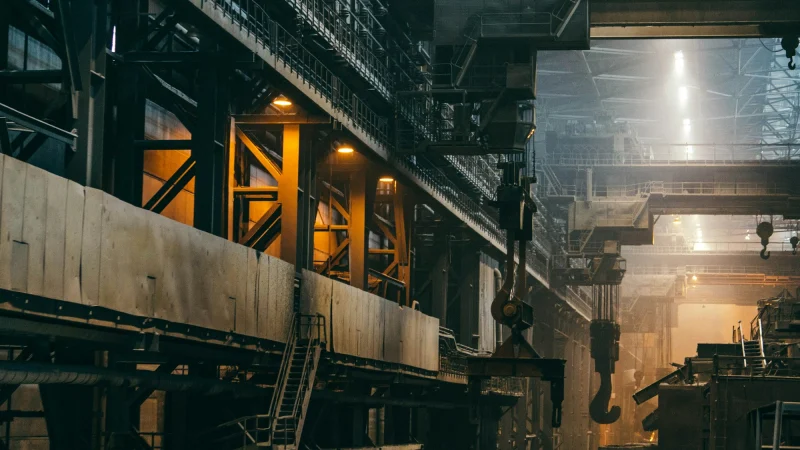Interior of large industrial factory
