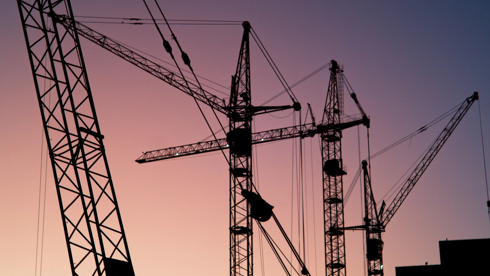 Several tower cranes