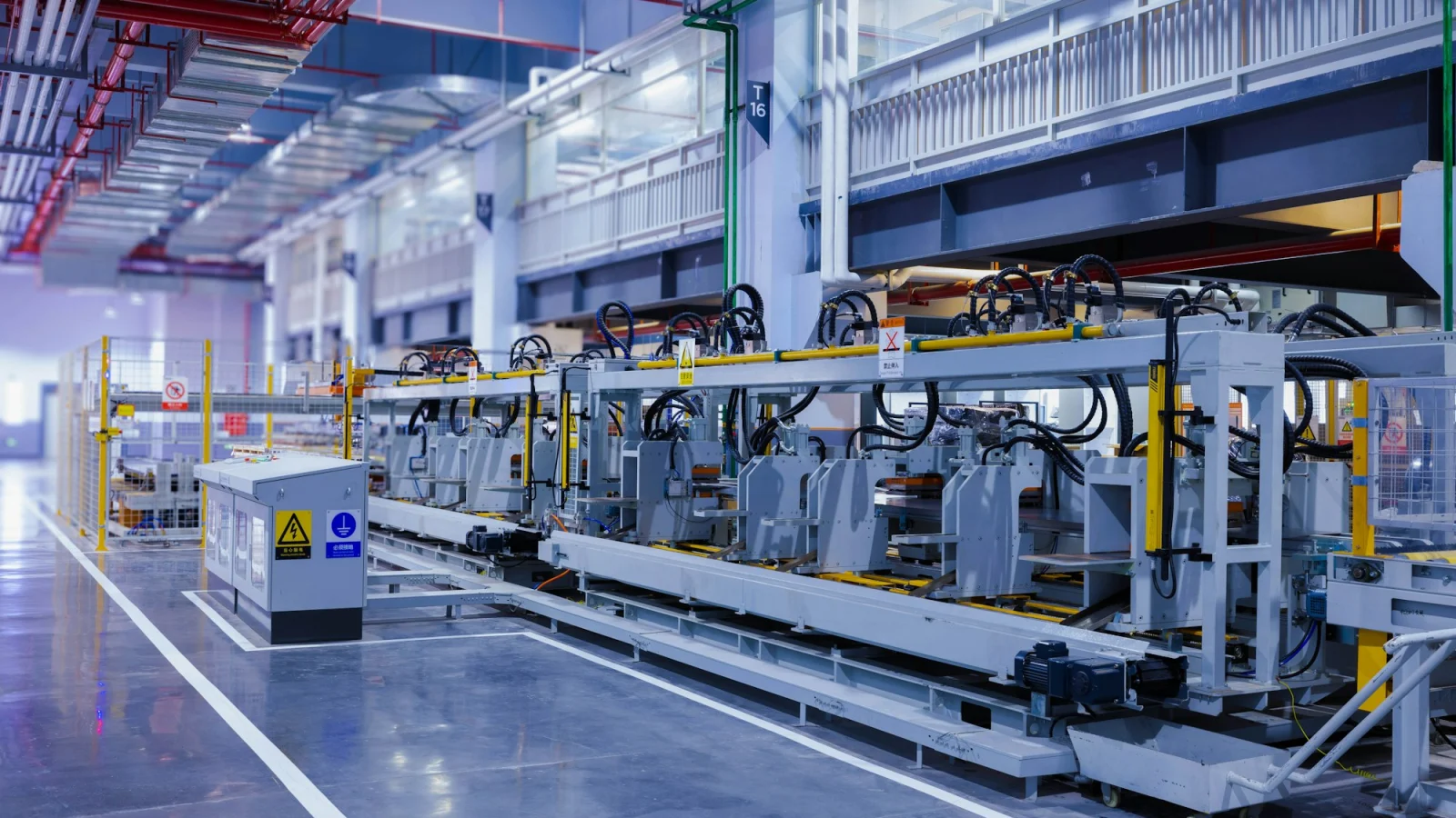 A large machine in a large building